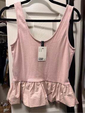 H&M Light Pink Peplum Camisole Tank